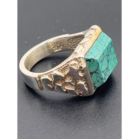 Desert Rose Trading Turquoise Sterling Silver Statement Ring (Jay King) Sz 11‎ - Picture 7 of 9